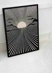 TRIPPY PSYCHEDELIC SUN FRACTAL POSTER PRINT ILLUSION ABSTRACT ART SIZE A2 A1 - Picture 1 of 1