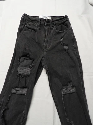 Hollister Girl's Curvy Ultra Hi-Rise Vintage Straight Jeans - 24x29 - OL - Black - Image 1 of 4