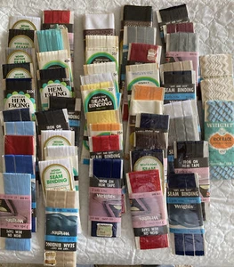Vtg Lot of 52 Seam Binding 4 Rick Rack Hem Facing Sewing Trim Various Colorsmñ - Picture 1 of 1