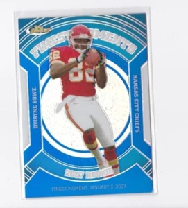 DWAYNE BOWE 2007 FINEST REFRACTOR PARALLEL FINEST MOMENTS INSERT ROOKIE-#'D/299 - Picture 1 of 24