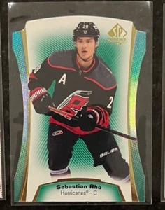 2021-22 SP AUTHENTIC SEBASTIAN AHO DIE CUT GREEN PARALLEL #DC-6 HURRICANES SP - Picture 1 of 1