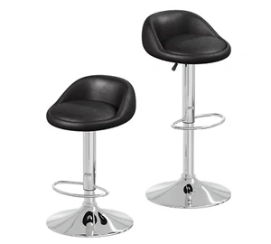 Set of 2 Bar Stools Kitchen Breakfast Barstool PU Leather Gas Lift Swivel Chair - Picture 1 of 9