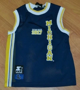 University Of Michigan Wolverines Basketball Jersey Youth Small Size 7 Starter - Picture 1 of 2
