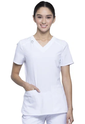 Cherokee Scrubs V Neck Top CK865A WTPS White Free Shipping - Image 1 of 4