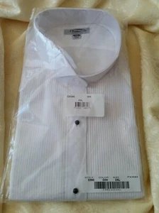 Tuxedo Shirt with Bow Tie Winged Collar Size 2XL White with Black Studs Formal - Picture 1 of 2