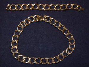 Gold Tone Necklace and Bracelet Set - Picture 1 of 3
