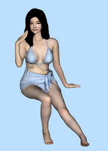 Diorama Resin 1/43 Real Series Scene Props Figure Toys Doll Blue Bikini Girl 131 - Picture 1 of 3