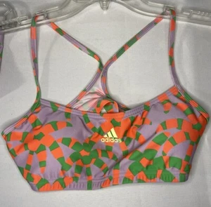 Adidas Farm Bikini Size Small HZ4121 Palm Trees Lavender Orange Green - Picture 1 of 6