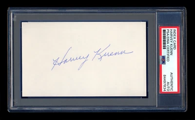 HARVEY KUENN SIGNED MINT INDEX CARD PSA/DNA AUTOGRAPHED 1982 MILWAUKEE BREWERS  - Image 1 of 2