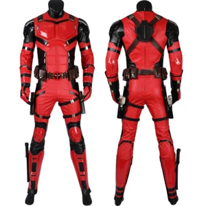 Deadpool 3 Jumpsuit Outfits Young Wade Wilson Red Set Suit Men Cosplay Costume - Picture 1 of 25