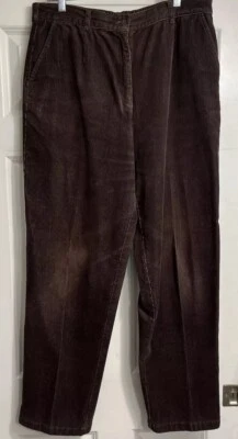 LL Bean Corduroy Pants Womens Size 14 Tall Brown Wide Leg 34 X 31 High Rise - Image 1 of 4