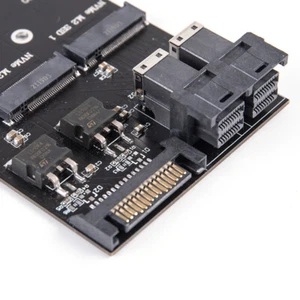 Dual SFF-8643 U.2 To NVMe M.2 NGFF SSD Adapter SSD Card Adapter For MotherboaBI - Afbeelding 1 van 7