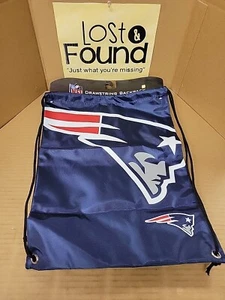 New England Patriots Sack Drawstring Bag Tote Backpack BIG LOGO *NEW - Picture 1 of 7