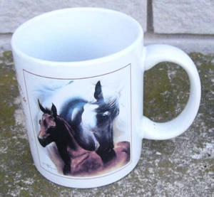 Leanin Tree Mare Foal Coffee Mug Vintage Ozz Franca 1986 - Picture 1 of 4
