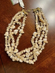Two Blonde Lizzards Mother of Pearl 18" Multi-Strand Necklace w/Tag Retail $525 - Picture 1 of 12
