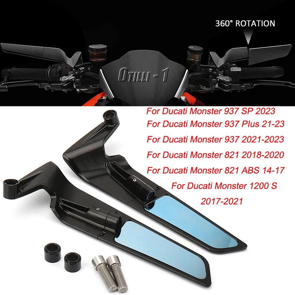 Espejos retrovisores laterales para Ducati Monster 937 SP/937 Plus/821/821 ABS/1200 S/2023 Foto 1 de 4