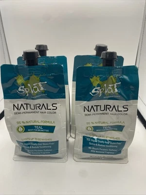 4 упаковки Splat Naturals бирюзовый цвет волос 6 унций новый - Изображение 1 из 4