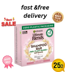 Garnier Ultimate Blends Delicate Oat Softening Shampoo Bar for Sensitive Scal60g - Picture 1 of 9