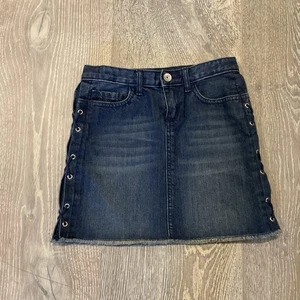 The Children’s Place Denim Skirt Size 6x/7 Blue With Crisscross On The Sides - Picture 1 of 6