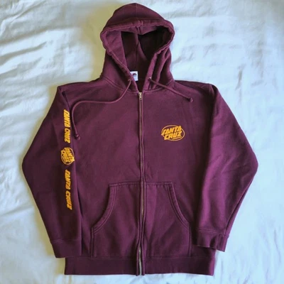 Толстовка с капюшоном женская Santa Cruz скейтборды Y2K средний размер бордовая красная с графическим принтом на молнии - Изображение 1 из 4