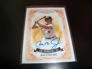 Cal Ripken Jr Orioles Certified Autograph 2021 Onyx Vintage Extend Blue Ink /200 - Picture 1 of 9