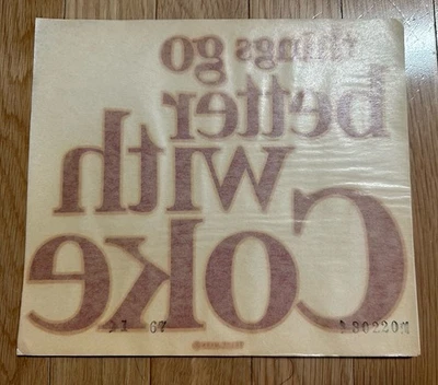 Original 1960s Things Go Better With Coke Coca Cola Decal New Old Stock 8x8 1/2 - Image 1 of 2