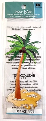 Palm Tree Beach Coconut Sand Island Jolee's 3D Sticker HTF - Image 1 of 2