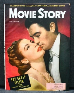 Vintage "Movie Story" Magazine - June 1949 - Gregory Peck Ava Gardner Cover - Picture 1 of 1