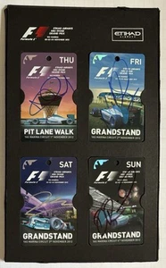 Formel 1 Set VIP 5x signiert Abu Dhabi F1 4xTicket Unterschrift Autogramm signed - Picture 1 of 22