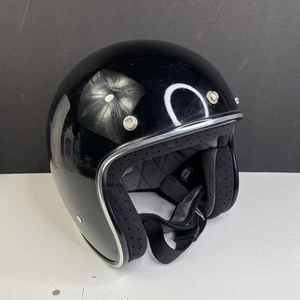 BILTWELL Bonanza Motorcycle Helmet Gloss Black Size Large Open Face - Picture 1 of 13