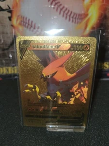 Pokémon TCG Talonflame V Vivid Voltage 029/185 Gold Fan Art - Picture 1 of 2