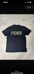 Fendi Black Spell Out T Shirt Men’s Size 2XL ( XL ) - Picture 1 of 8