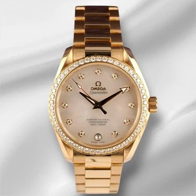 Omega 38.5mm Seamaster Aqua Terra Yellow Gold MOP Dial Watch 231.55.39.21.55.002 - Image 1 of 4