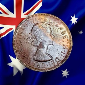 1961 Australia Half Penny - Elizabeth II - Gorgeous Toning! - Combined Ship - Picture 1 of 2