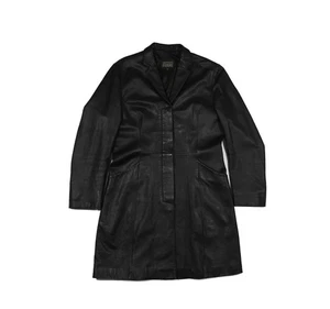 Gianfranco Ferre Vintage Leather Coat Women's Sz 46 - Picture 1 of 14
