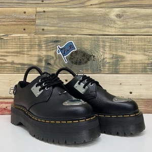 Dr. Martens Quad HDW Piercing gefräst Plateau Nappa Goth Damen Gr. 8 schwarz Metall - Bild 1 von 12