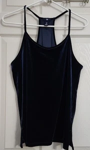 Gap Womens Tank Top Racerback Cami Velour Velvet Blue Size M A22 - Picture 1 of 4