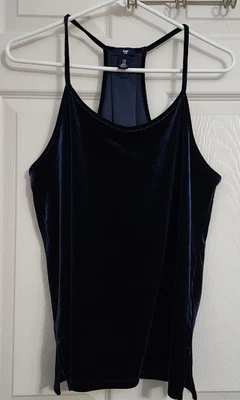 Gap Womens Tank Top Racerback Cami Velour Velvet Blue Size M A22 - Image 1 of 4