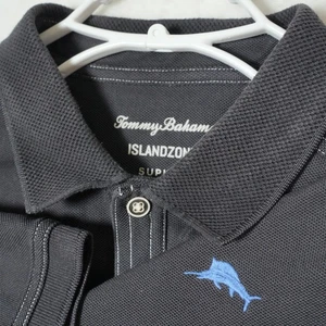 Tommy Bahama Men's Island Zone Supima Cotton Polo Shirt Black Medium Blue Fish - Picture 1 of 9