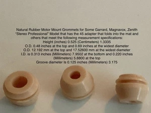 Magnavox TP254M & Micromatic Record Changer Natural Rubber Motor Mount Grommet. - Picture 1 of 1