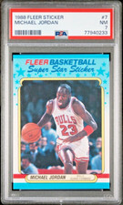 1988-89 Fleer NBA Super Star Sticker 7 Michael Jordan PSA 7 Chicago Bulls