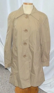 INC International Concepts Khaki All Cotton Long Sleeve Lined Trench Size M EUC - Picture 1 of 2
