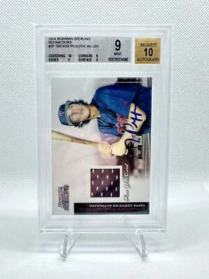 2004 Bowman Sterling Refractor /199 Trevor Plouffe #BS-TP Beckett BGS 9 Auto 10 - Image 1 of 2
