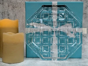TIFFANY & CO. Kristall 8" ACHTECK Servierplatte - Bambus Webmuster mit Box - Bild 1 von 3
