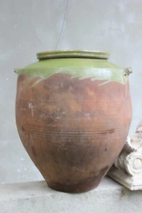 Large Antique clay pottery with two handles Primitive terracotta pot for wine - Picture 1 of 10