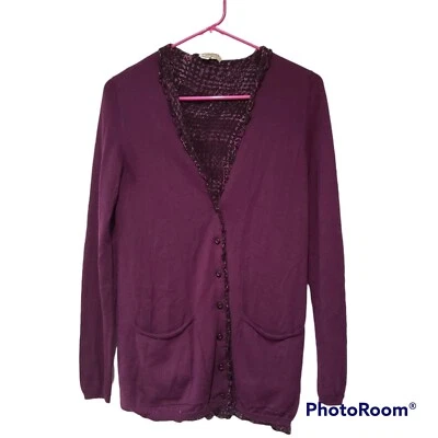 Burberry sweater cardigan purple wool cashmere silk size S - Изображение 1 из 4