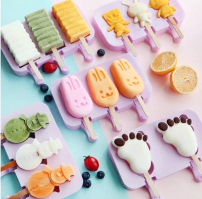 Ice Bar Popsicle Making Tray Animals Characters Mold Refreshing Treats 5 Types - Image 1 of 4