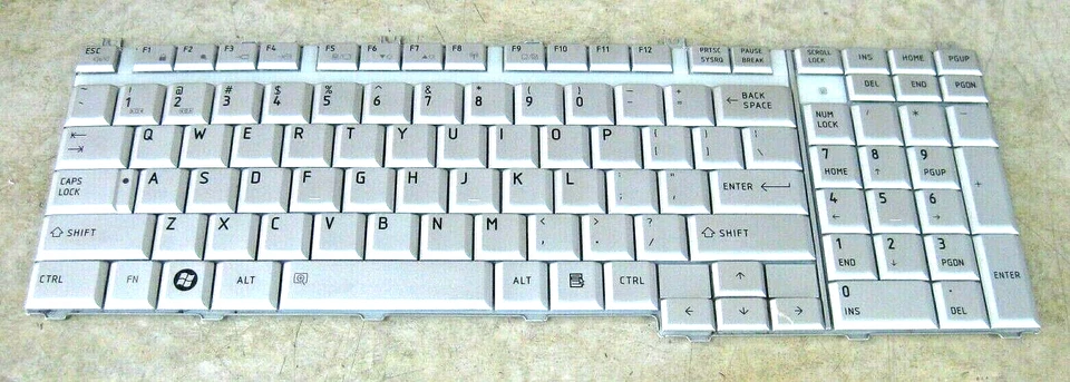 Teclado para portátil Toshiba Satellite L505D L505 L500 plateado genuino V000180180  Foto 1 de 1