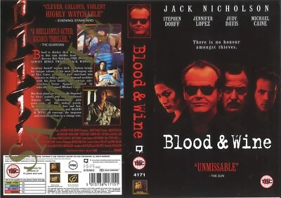 BLOOD & WINE (1) / PROMO UK RENTAL VIDEO SLEEVE / 20TH CENTURY FOX VIDEO LABEL - Image 1 of 2