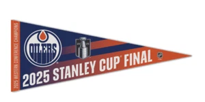 Banderín Premium Edmonton Oilers 2025 Western Conference Champions 12" x 30" - Imagen 1 de 1